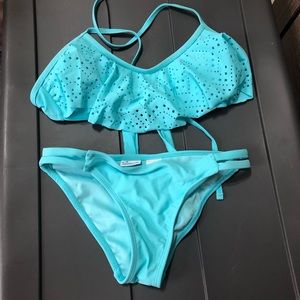 Blue Flounce bikini set